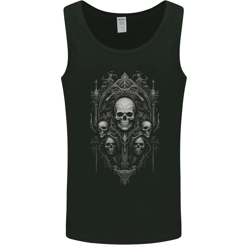 Immortal Skulls Gothic Goth Heavy Metal Rock Mens Vest Tank Top Black