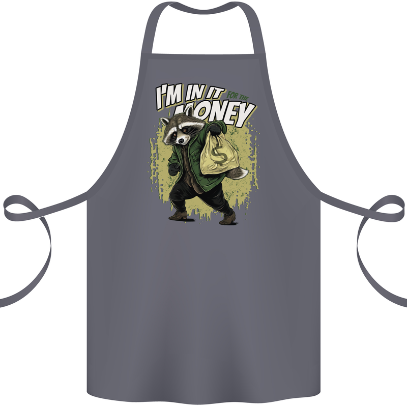 In It for the Money Cash Raccoon Funny Cotton Apron 100% Organic Steel