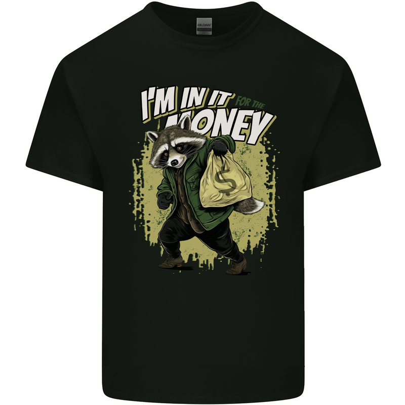 In It for the Money Cash Raccoon Funny Mens Cotton T-Shirt Tee Top Black