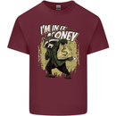 In It for the Money Cash Raccoon Funny Mens Cotton T-Shirt Tee Top Maroon