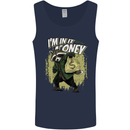 In It for the Money Cash Raccoon Funny Mens Vest Tank Top Navy Blue