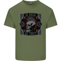 In Music We Trust Punk Rock Skull Mens Cotton T-Shirt Tee Top Military Green