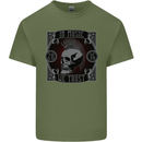 In Music We Trust Punk Rock Skull Mens Cotton T-Shirt Tee Top Military Green