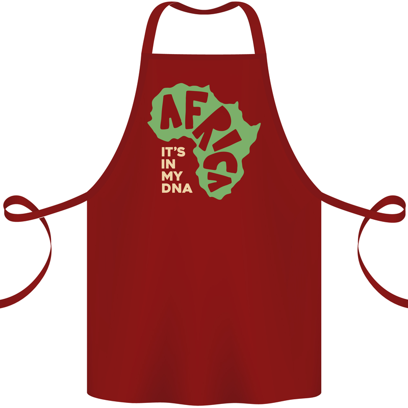In My DNA Juneteenth Black Lives Matter African Cotton Apron 100% Organic Maroon