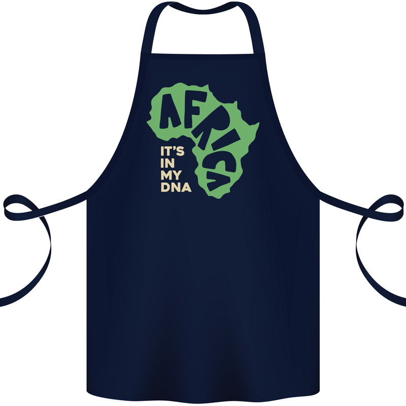 In My DNA Juneteenth Black Lives Matter African Cotton Apron 100% Organic Navy Blue