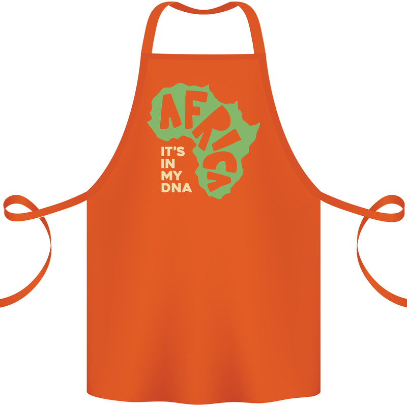 In My DNA Juneteenth Black Lives Matter African Cotton Apron 100% Organic Orange
