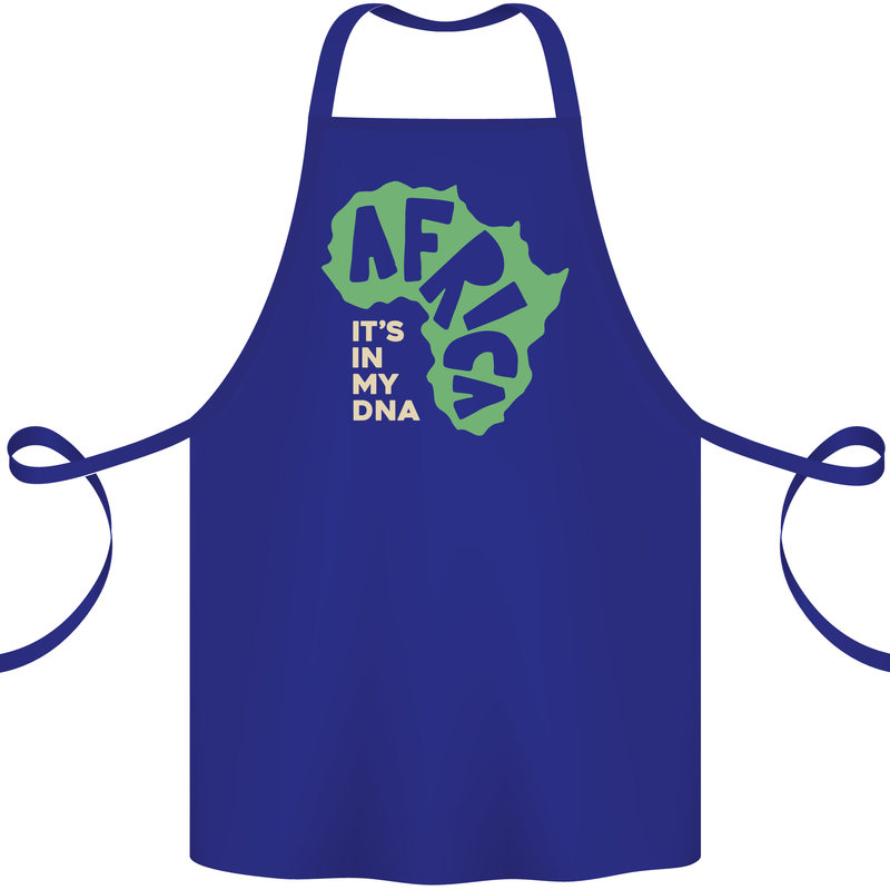 In My DNA Juneteenth Black Lives Matter African Cotton Apron 100% Organic Royal Blue