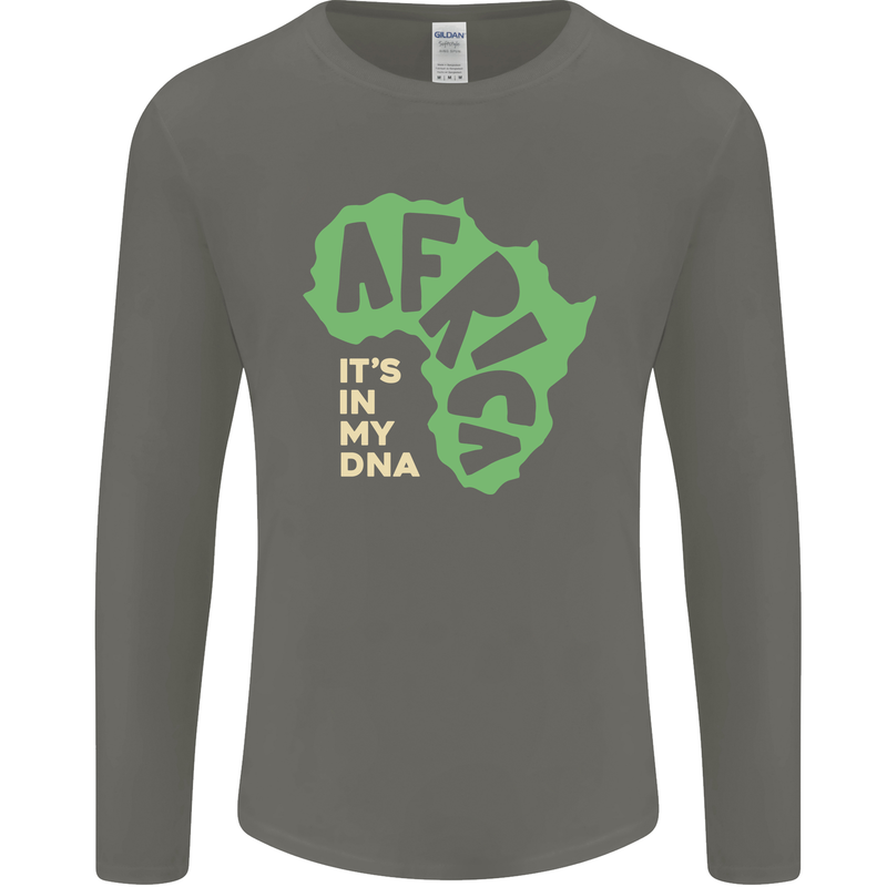 In My DNA Juneteenth Black Lives Matter African Mens Long Sleeve T-Shirt Charcoal