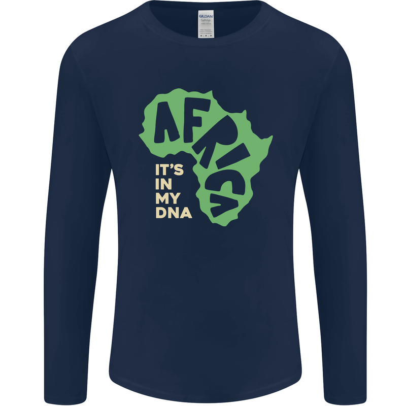 In My DNA Juneteenth Black Lives Matter African Mens Long Sleeve T-Shirt Navy Blue