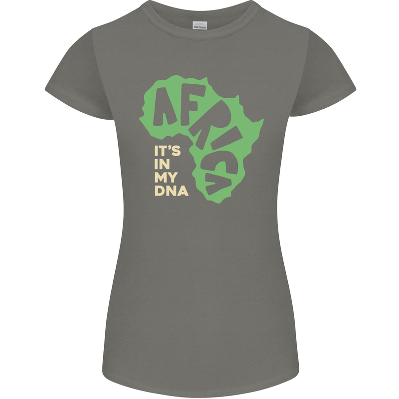In My DNA Juneteenth Black Lives Matter African Womens Petite Cut T-Shirt Charcoal