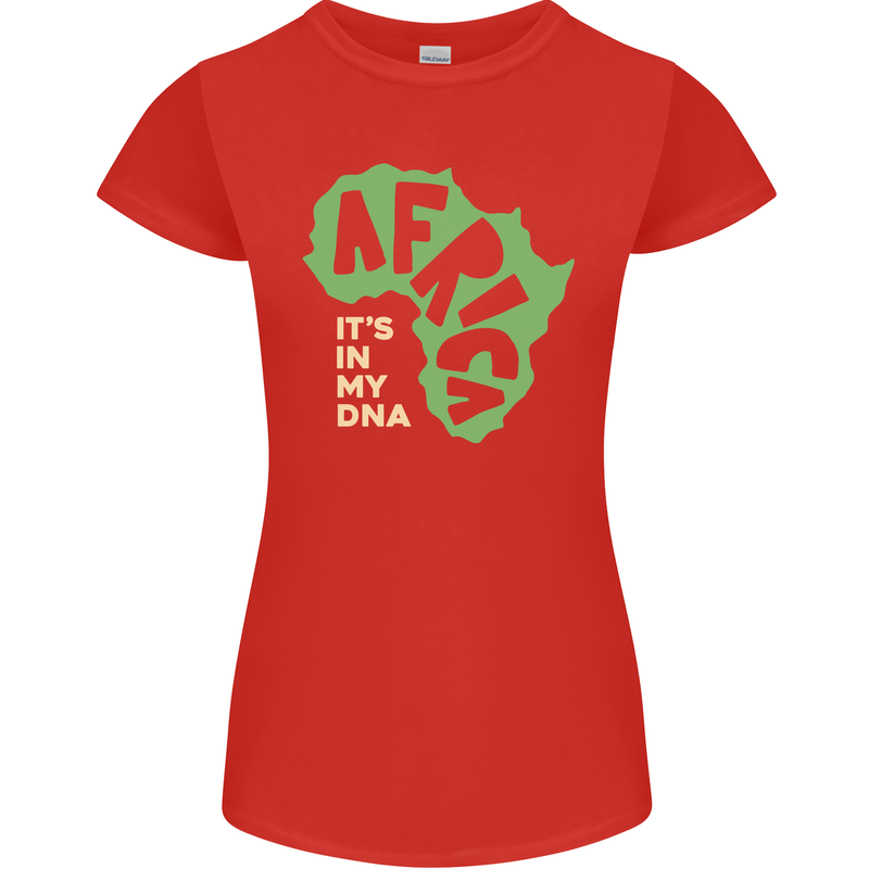 In My DNA Juneteenth Black Lives Matter African Womens Petite Cut T-Shirt Red