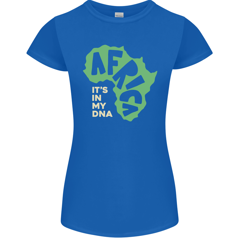 In My DNA Juneteenth Black Lives Matter African Womens Petite Cut T-Shirt Royal Blue