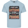 In My Head I'm Busy Fishing Fisherman Funny Kids T-Shirt Childrens Light Blue