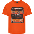 In My Head I'm Busy Fishing Fisherman Funny Kids T-Shirt Childrens Orange