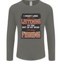 In My Head I'm Busy Fishing Fisherman Funny Mens Long Sleeve T-Shirt Charcoal