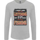 In My Head I'm Busy Fishing Fisherman Funny Mens Long Sleeve T-Shirt Sports Grey