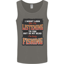 In My Head I'm Busy Fishing Fisherman Funny Mens Vest Tank Top Charcoal