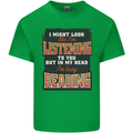 In My Head I'm Busy Reading Bookworm Kids T-Shirt Childrens Irish Green