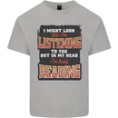 In My Head I'm Busy Reading Bookworm Kids T-Shirt Childrens Sports Grey