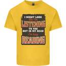 In My Head I'm Busy Reading Bookworm Kids T-Shirt Childrens Yellow