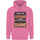 In My Head I'm Busy Reading Bookworm Mens 80% Cotton Hoodie Azelea