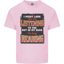 In My Head I'm Busy Reading Bookworm Mens Cotton T-Shirt Tee Top Light Pink