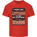 In My Head I'm Busy Reading Bookworm Mens Cotton T-Shirt Tee Top Red