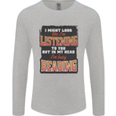 In My Head I'm Busy Reading Bookworm Mens Long Sleeve T-Shirt Sports Grey
