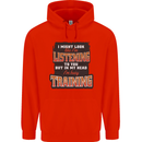 In My Head I'm Busy Training Gym Bodybuilding Mens 80% Cotton Hoodie Bright Red