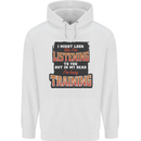 In My Head I'm Busy Training Gym Bodybuilding Mens 80% Cotton Hoodie White