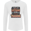 In My Head I'm Busy Training Gym Bodybuilding Mens Long Sleeve T-Shirt White