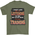In My Head I'm Busy Training Gym Bodybuilding Mens T-Shirt 100% Cotton Military Green