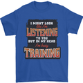 In My Head I'm Busy Training Gym Bodybuilding Mens T-Shirt 100% Cotton Royal Blue