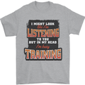 In My Head I'm Busy Training Gym Bodybuilding Mens T-Shirt 100% Cotton Sports Grey