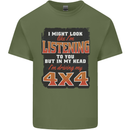In My Head I'm Driving My 4X4 Off Roading Mens Cotton T-Shirt Tee Top Military Green