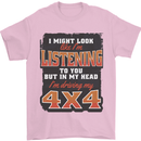 In My Head I'm Driving My 4X4 Off Roading Mens T-Shirt 100% Cotton Light Pink