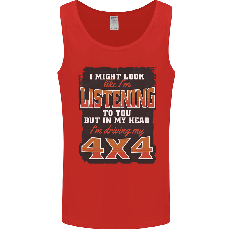 In My Head I'm Driving My 4X4 Off Roading Mens Vest Tank Top Red