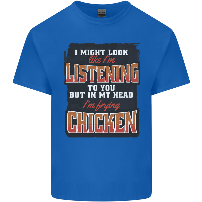 In My Head I'm Frying Chicken Funny Food Kids T-Shirt Childrens Royal Blue