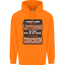 In My Head I'm Frying Chicken Funny Food Mens 80% Cotton Hoodie Orange