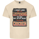 In My Head I'm Frying Chicken Funny Food Mens Cotton T-Shirt Tee Top Natural