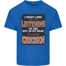 In My Head I'm Frying Chicken Funny Food Mens Cotton T-Shirt Tee Top Royal Blue