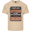 In My Head I'm Frying Chicken Funny Food Mens Cotton T-Shirt Tee Top Sand