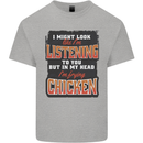 In My Head I'm Frying Chicken Funny Food Mens Cotton T-Shirt Tee Top Sports Grey