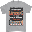 In My Head I'm Frying Chicken Funny Food Mens T-Shirt 100% Cotton Sports Grey