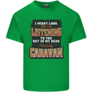 In My Head I'm In My Caravan Caravanning Funny Kids T-Shirt Childrens Irish Green