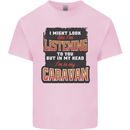 In My Head I'm In My Caravan Caravanning Funny Kids T-Shirt Childrens Light Pink
