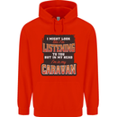 In My Head I'm In My Caravan Caravanning Funny Mens 80% Cotton Hoodie Bright Red