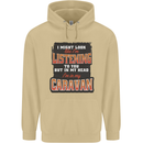 In My Head I'm In My Caravan Caravanning Funny Mens 80% Cotton Hoodie Sand