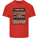 In My Head I'm In My Caravan Caravanning Funny Mens Cotton T-Shirt Tee Top Red