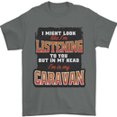 In My Head I'm In My Caravan Caravanning Funny Mens T-Shirt 100% Cotton Charcoal